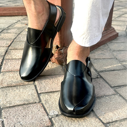 Black Nova Leather Sandal