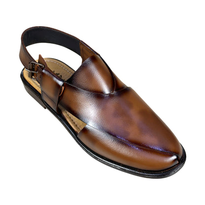Tan Brown Leather Sandal