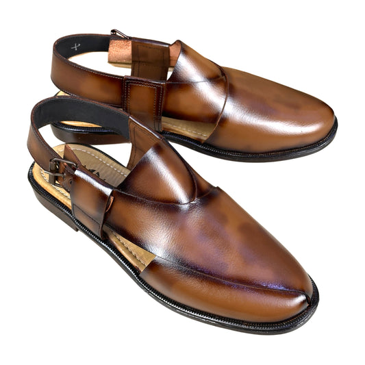 Tan Brown Leather Sandal