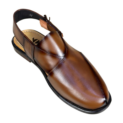Tan Brown Leather Sandal