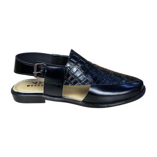 Black Crocodile Leather Sandal